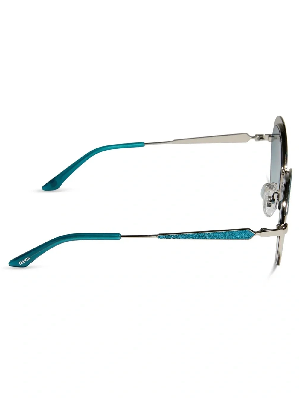 DIFF WEDNESDAY Bianca Sunglasses Glitter Teal Silver Frame Teal Silver Lens NWT